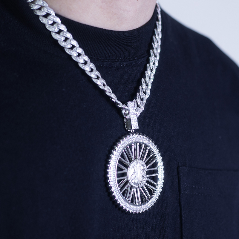 Messi Alahas - Messi Alahas 925sliver moissanite Pendant Melee size DEF color Unisex HipHop style gold plated pendant Moissante Pendant 13