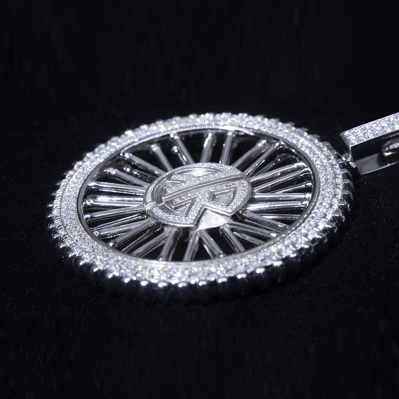 Messi Alahas - Messi Alahas 925sliver moissanite Pendant Melee size DEF color Unisex HipHop style gold plated pendant Moissante Pendant 11