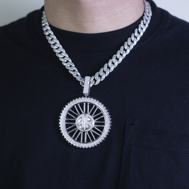 Messi Alahas - Messi Alahas 925sliver moissanite Pendant Melee size DEF color Unisex HipHop style gold plated pendant Moissante Pendant 12