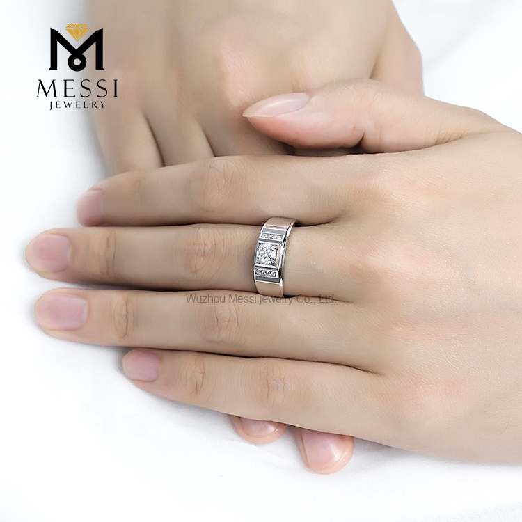 Messi Jewelry - Messi Jewelry Men Ring Engagement Wedding Bands 14k 18k Gold Jewelry wholesale AU750 Mens Moissanite Rings Men Rings 12