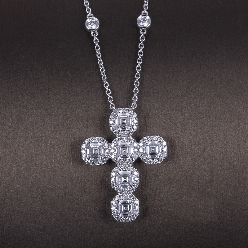 Messi Alahas - 925 Silver 18K Gold VVS Iced Out Moissanite Diamond Pendant Hiphop Custom Moissanite Pendant Moissante Pendant 9