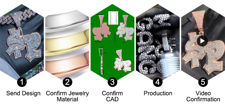 Messi Alahas - 925 Silver 18K Gold VVS Iced Out Moissanite Diamond Pendant Hiphop Custom Moissanite Pendant Moissante Pendant 8