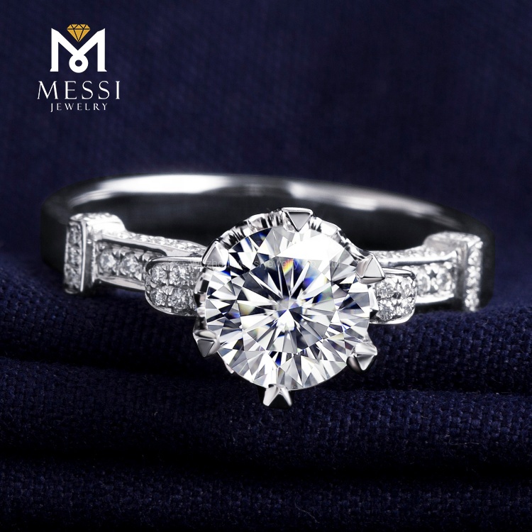 Messi Jewelry - Messi Jewelry 1ct DEF VVS moissanite diamond 18k white gold wedding ring Rings 14