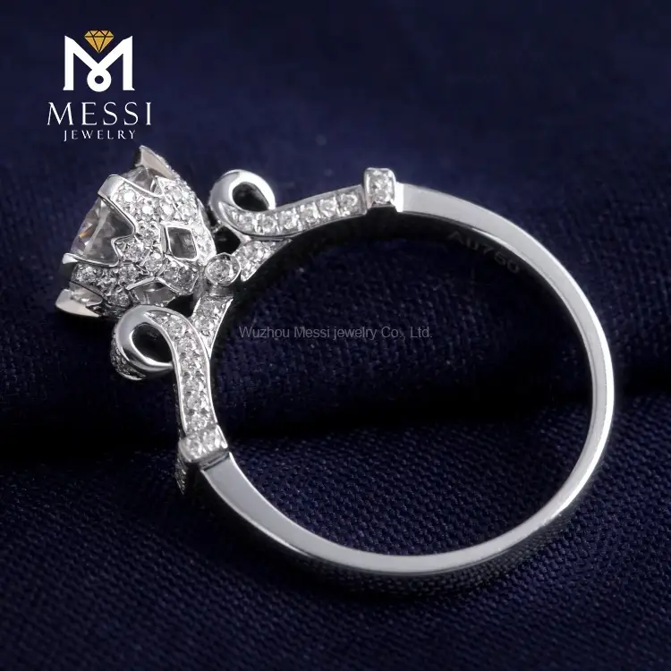 Messi Jewelry 1ct Moissanite Diamond 18k White Gold Wedding Ring - High Quality, Low Price 7