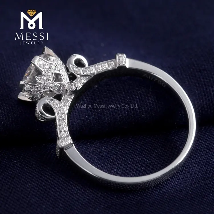 Messi Jewelry 1ct Moissanite Diamond 18k White Gold Wedding Ring - High Quality, Low Price 7
