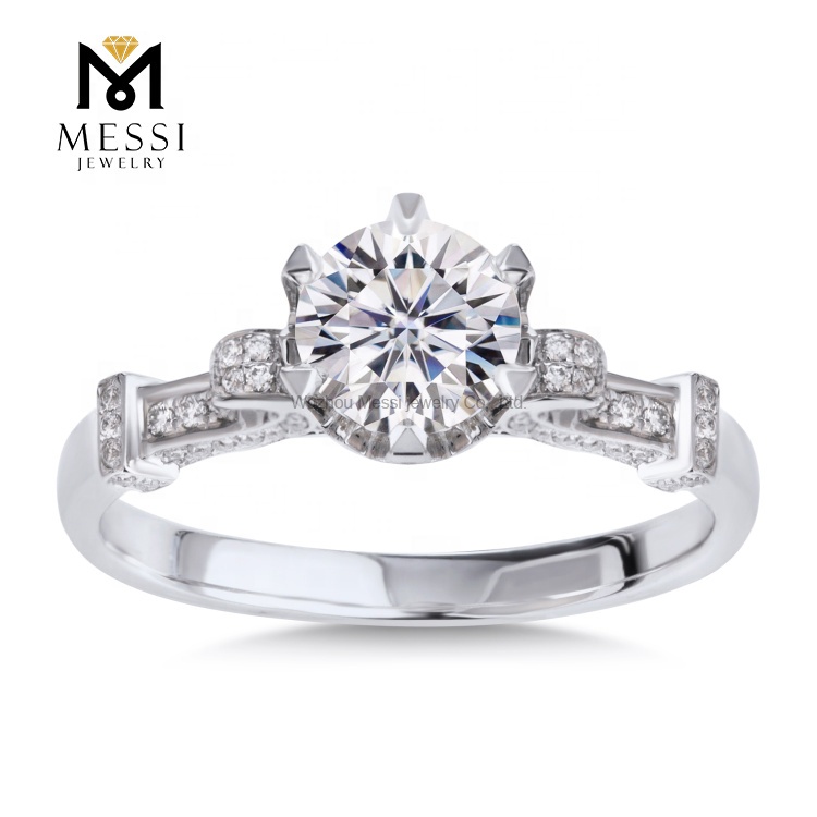 Messi Jewelry - Messi Jewelry 1ct DEF VVS moissanite diamond 18k white gold wedding ring Rings 8