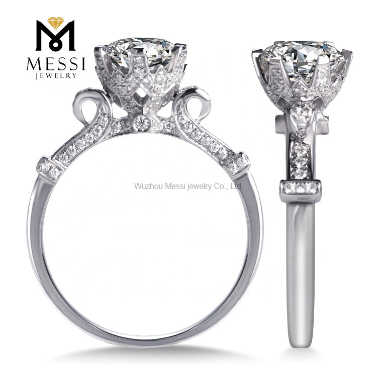 Messi Jewelry - Messi Jewelry 1ct DEF VVS moissanite diamond 18k white gold wedding ring Rings 10