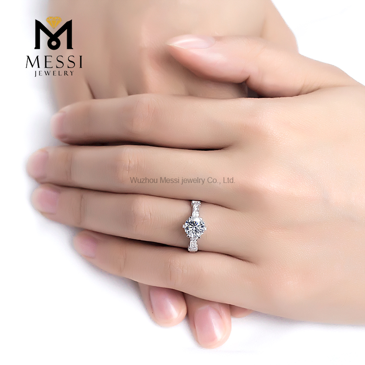 Messi Jewelry - Messi Jewelry 1ct DEF VVS moissanite diamond 18k white gold wedding ring Rings 18