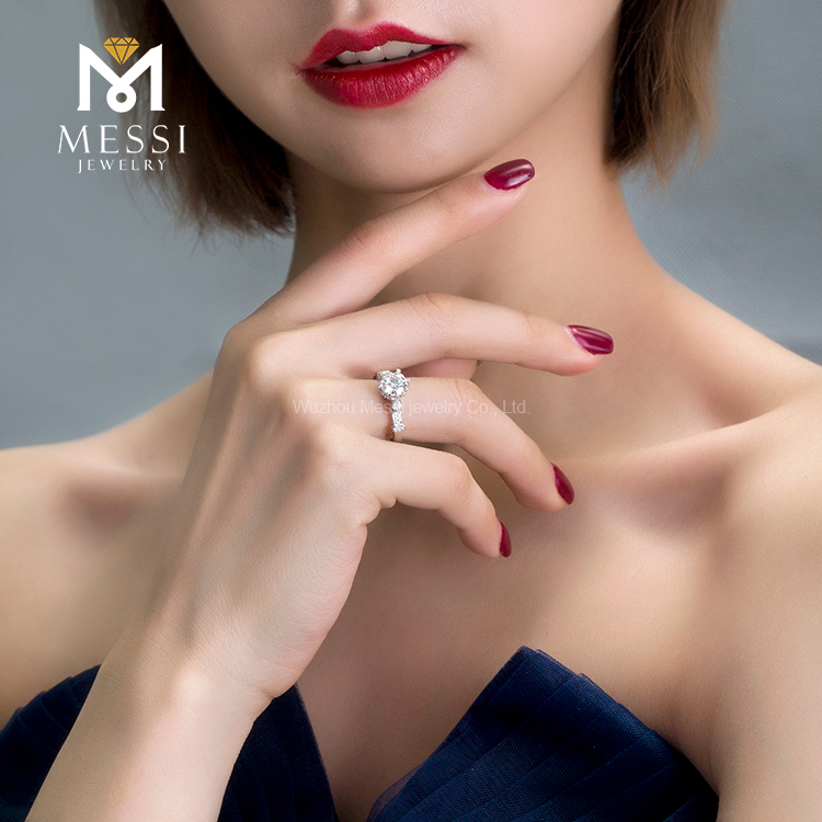 Messi Jewelry - Messi Jewelry 1ct DEF VVS moissanite diamond 18k white gold wedding ring Rings 20