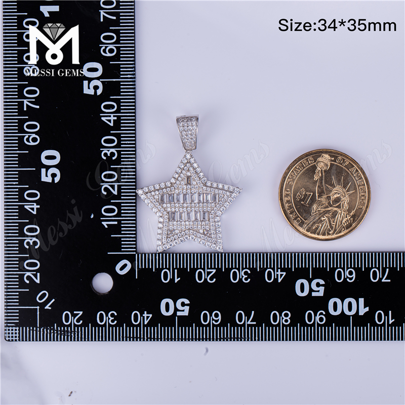 Messi Alahas - Messi Alahas cz bato nga bituon nga disenyo 925 Silver alahas nga pendant necklace para sa mga babaye Moissante Pendant 8
