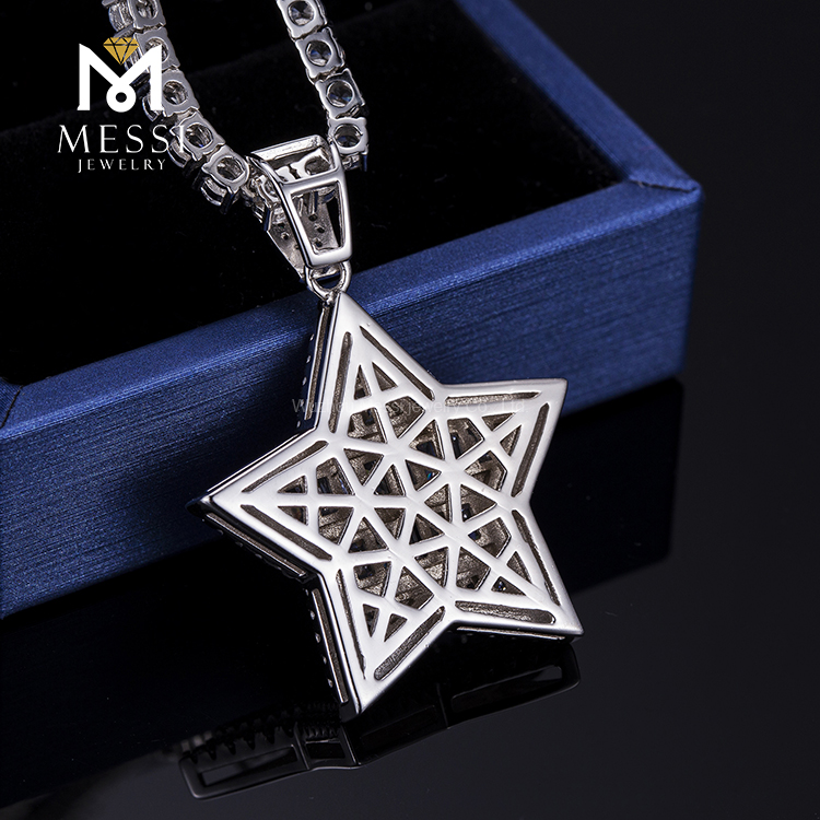 Messi Alahas - Messi Alahas cz bato nga bituon nga disenyo 925 Silver alahas nga pendant necklace para sa mga babaye Moissante Pendant 11