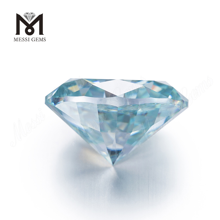 Messi Jewelry - Messi Jewelry 7x9mm GRA Certified Aqua Blue Oval-Cut Moissanite Diamond Oval 10