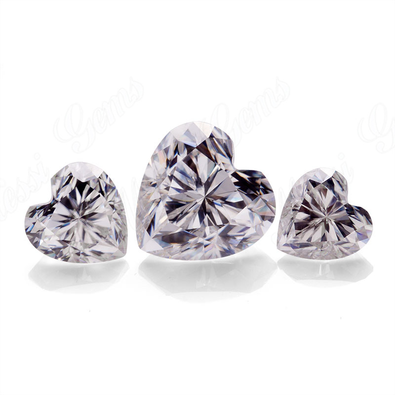 Messi Jewelry - Messi Jewelry 3mm to 13mm Heart Cut DEF GH Polished Moissanite Moissanite 10