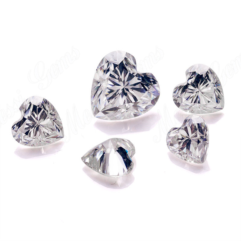 Messi Jewelry - Messi Jewelry 3mm to 13mm Heart Cut DEF GH Polished Moissanite Moissanite 12