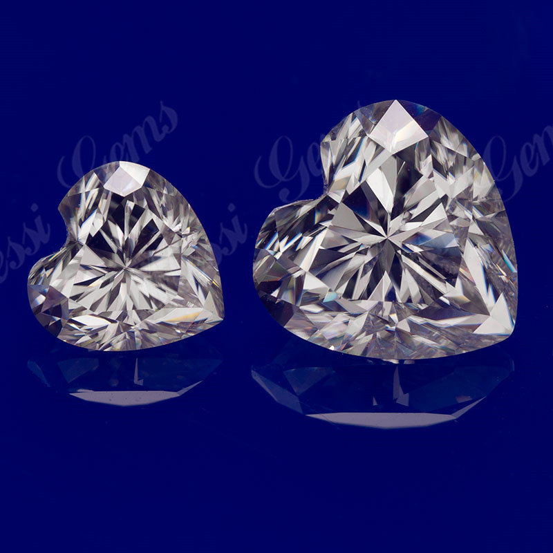 Messi Jewelry - Messi Jewelry 3mm to 13mm Heart Cut DEF GH Polished Moissanite Moissanite 17