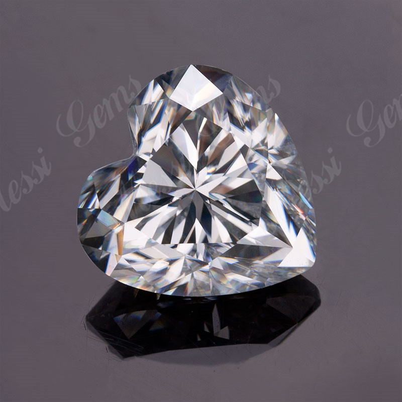 Messi Jewelry - Messi Jewelry 3mm to 13mm Heart Cut DEF GH Polished Moissanite Moissanite 16