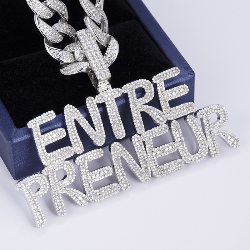 Messi Alahas - Messi Alahas 925sliver DEF kolor HipHop moissanite Pendant Alahas Moissante Pendant 9