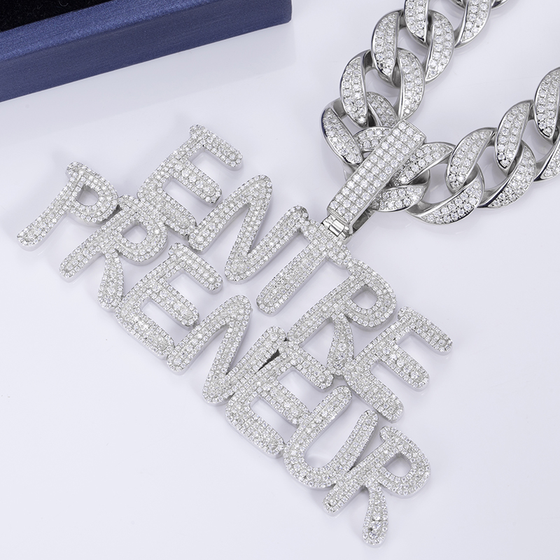 Messi Alahas - Messi Alahas 925sliver DEF kolor HipHop moissanite Pendant Alahas Moissante Pendant 10