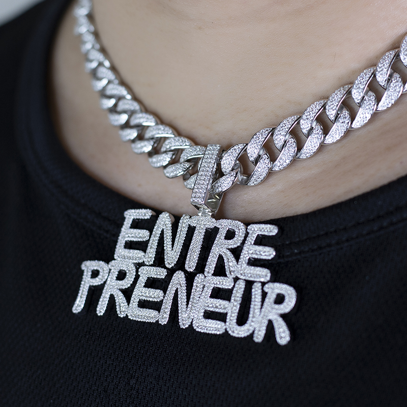 Messi Alahas - Messi Alahas 925sliver DEF kolor HipHop moissanite Pendant Alahas Moissante Pendant 12