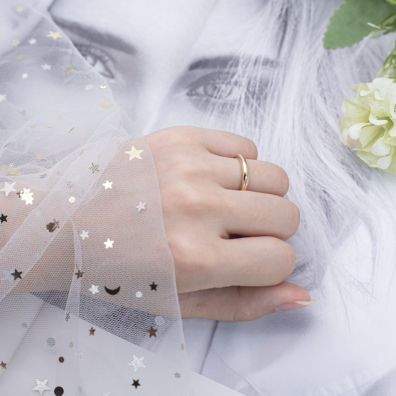 Messi Jewelry - Women Mens Couple Ring 18K 14K 10K Soild Gold Wedding Gold Band Ring Wedding Band 8