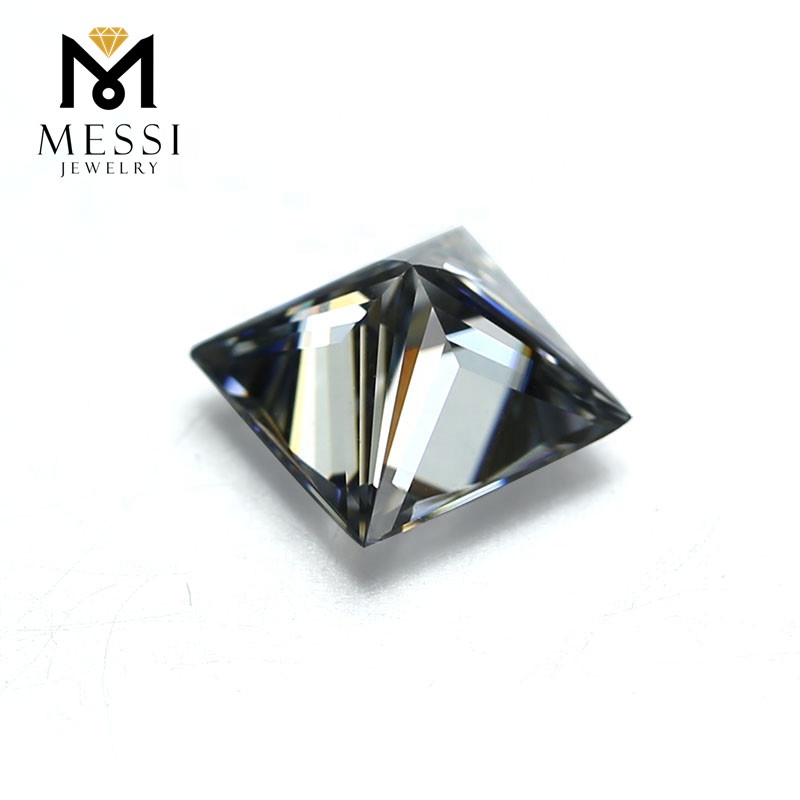 Messi Jewelry - Messi Jewelry factory price 1 carat 5.5x5.5mm VVS square princess cut Grey color loose moissanite Square 12