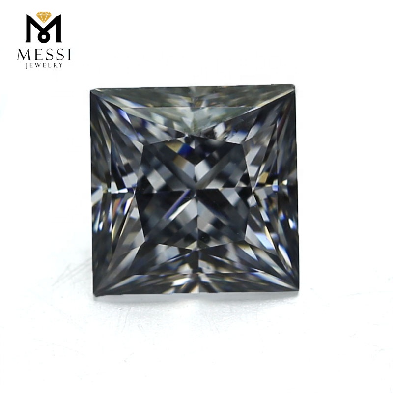 Messi Jewelry - Messi Jewelry factory price 1 carat 5.5x5.5mm VVS square princess cut Grey color loose moissanite Square 10