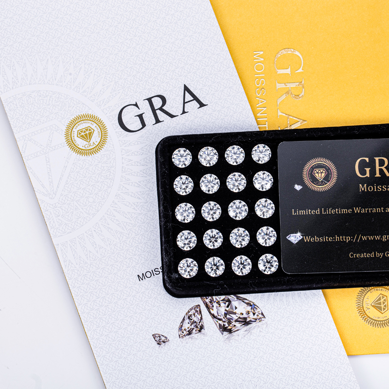 Messi Jewelry - Messi Jewelry GRA Moissanite Diamond Stone D EF GH Loose Moissanite Round 10