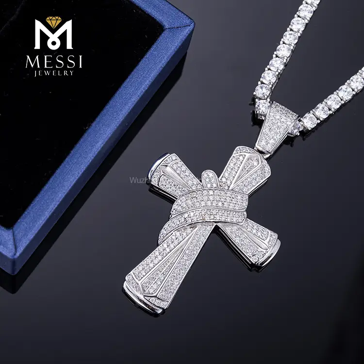 Messi Jewelry | sturdy hip hop cross pendant with custom services 4