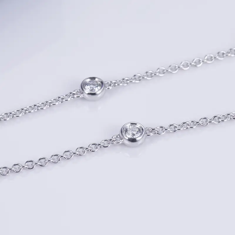 Messi Jewelry Lab Diamond Tennis Necklace - 14k Gold Cross Shape 4