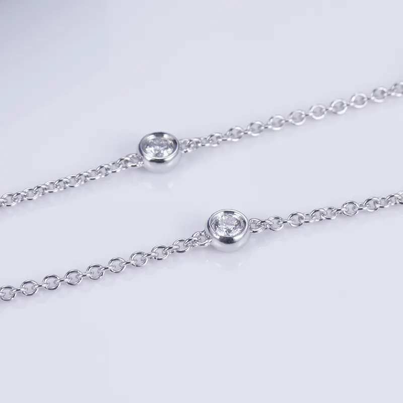 Messi Jewelry Lab Diamond Tennis Necklace - 14k Gold Cross Shape 4