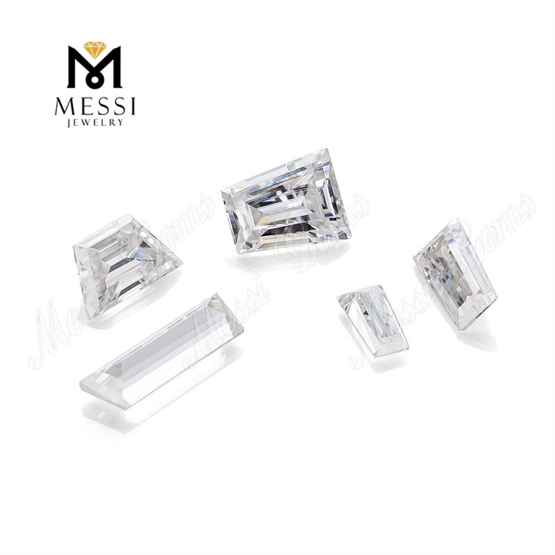 Messi Jewelry - Messi Jewelry tapper shape DEF color moissanite loose stones for ring making Wuzhou gems wholesale price Trillion Cut 8
