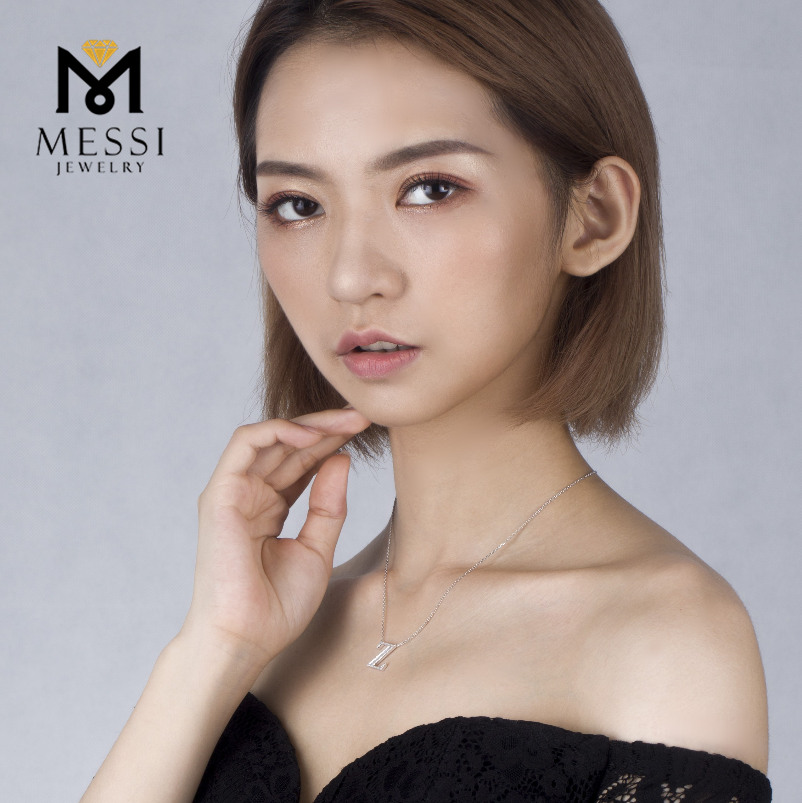 Messi Jewelry - Messi Jewelry initials pendant charm custom letters alphabet A-Z 18k gold letter pendant diamond necklace Custom Jewelry 8