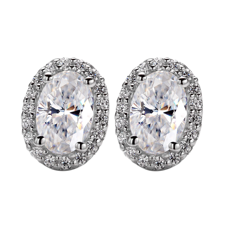 Messi Jewelry - MessI jewelry HL01M 1Ct Oval Cut DEF Moissanite 925 Ailver Eing Set Jewelry Set 13