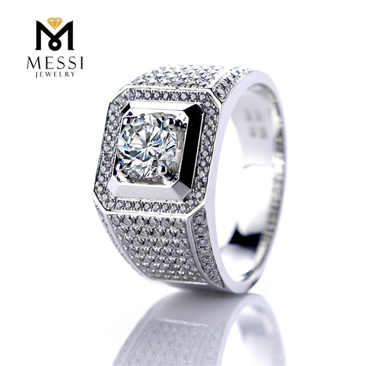 Messi Jewelry - Messi Jewelry mens moissanite rings 14k gold jewelry wholesale synthetic diamond ring for groom Men Rings 8