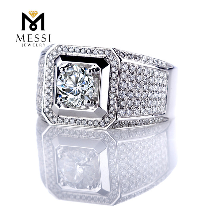Messi Jewelry - Messi Jewelry mens moissanite rings 14k gold jewelry wholesale synthetic diamond ring for groom Men Rings 10