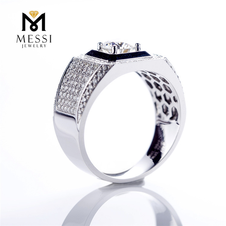 Messi Jewelry - Messi Jewelry mens moissanite rings 14k gold jewelry wholesale synthetic diamond ring for groom Men Rings 14