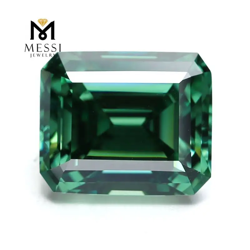 Gioielli Messi - Gioielli Messi Green Moissanite Pietre Ottagono Forma 12x16mm Factory Pretine di gemme sciolte Moissanite Smeraldo 1
