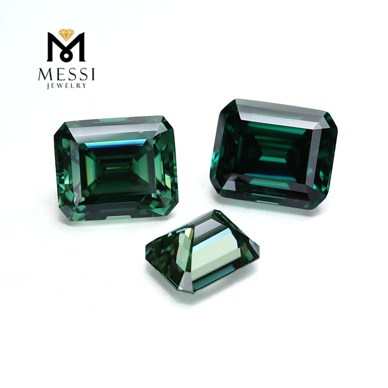 Messi Alahas - Messi Alahas berde nga moissanite nga bato octagon porma 12x16mm pabrika loose gemstones moissanite Emerald 8
