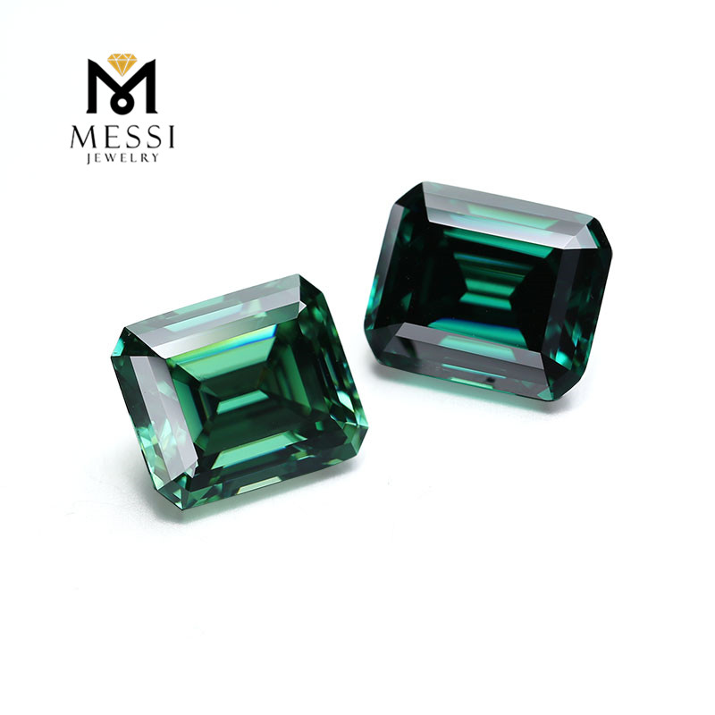 Messi Alahas - Messi Alahas berde nga moissanite nga bato octagon porma 12x16mm pabrika loose gemstones moissanite Emerald 10