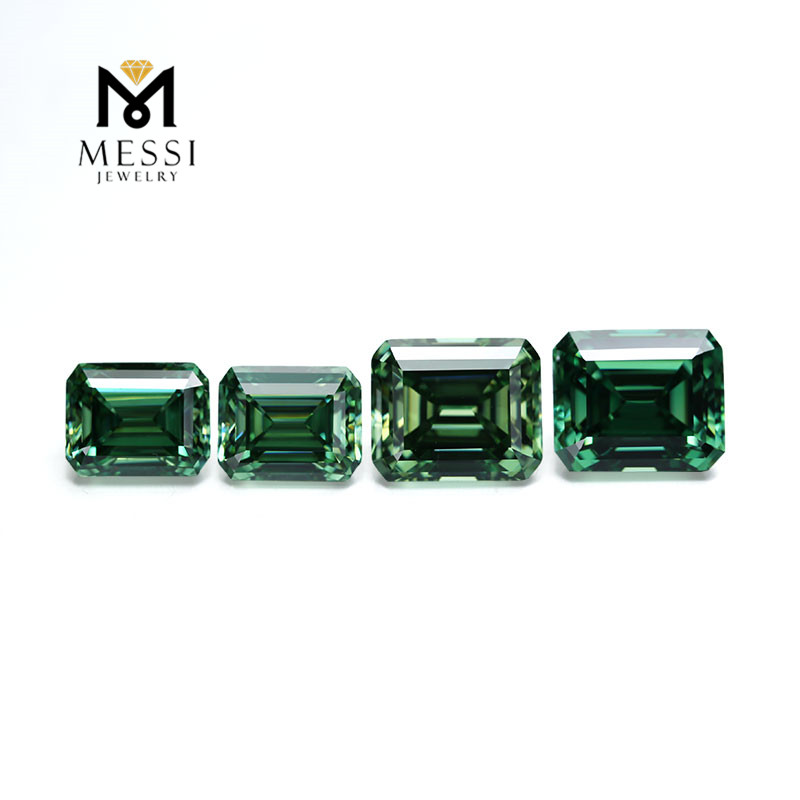 Messi Alahas - Messi Alahas berde nga moissanite nga bato octagon porma 12x16mm pabrika loose gemstones moissanite Emerald 12