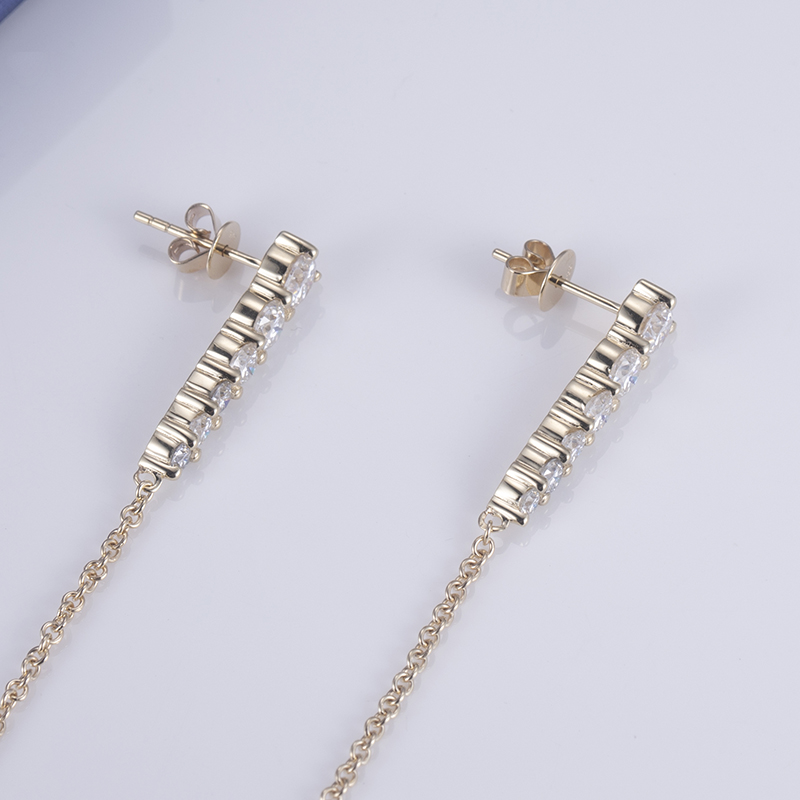 Messi Jewelry - Messi Jewelry 10k yellow gold luxury moissanite diamond drop earrings Earrings1 10