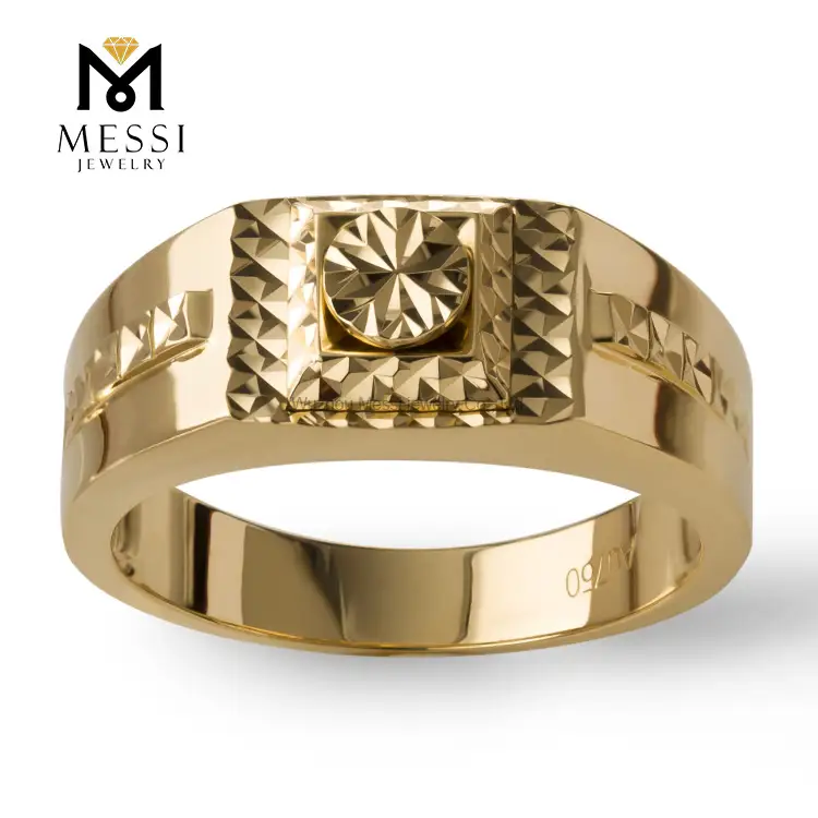 Gioielli Messi - Gioielli Messi personalizzati da 14K/18K AU750 Gold Wedding Engagement Ring per uomini gioielli in oro moissanite 1