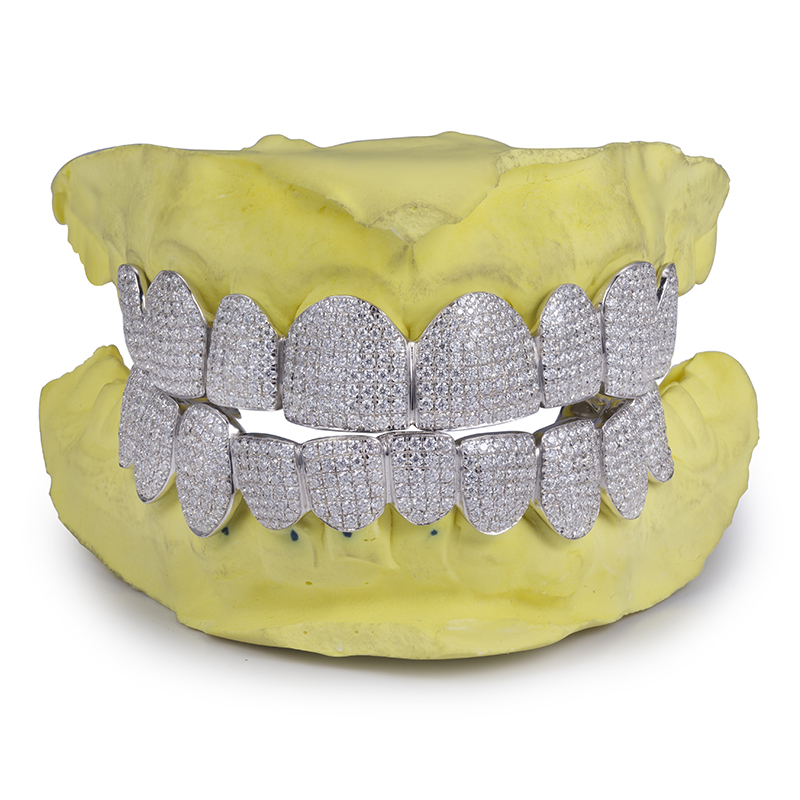Messi Jewelry - MSA-507 custom 10k 14K 18k Gold 925 silver grillz iced out moissanite diamond grillz teeth Moissanite Grillz 17