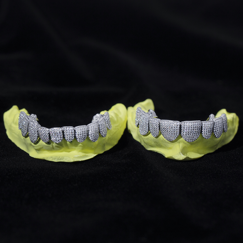 Messi Jewelry - MSA-507 custom 10k 14K 18k Gold 925 silver grillz iced out moissanite diamond grillz teeth Moissanite Grillz 16