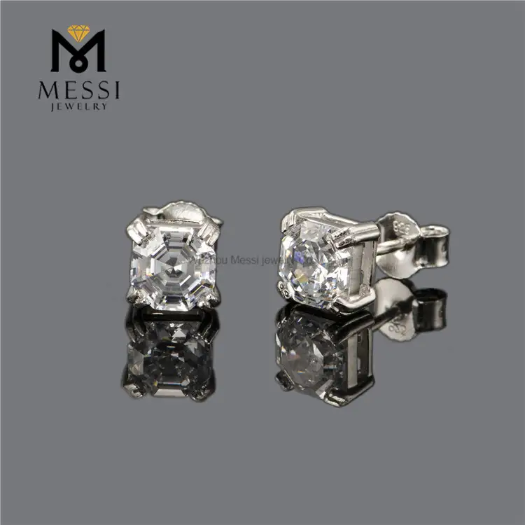 Messi Jewelry Classic Moissanite Stud Earrings - Rose Gold 3