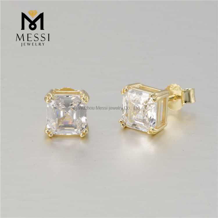 Messi Jewelry Classic Moissanite Stud Earrings - Rose Gold 8