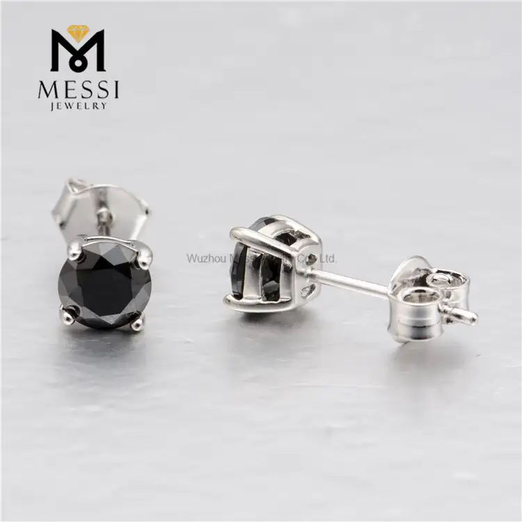 Messi Jewelry Classic Moissanite Stud Earrings - Rose Gold 5