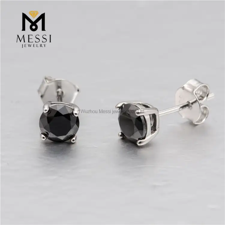 Messi Jewelry Classic Moissanite Stud Earrings - Rose Gold 4