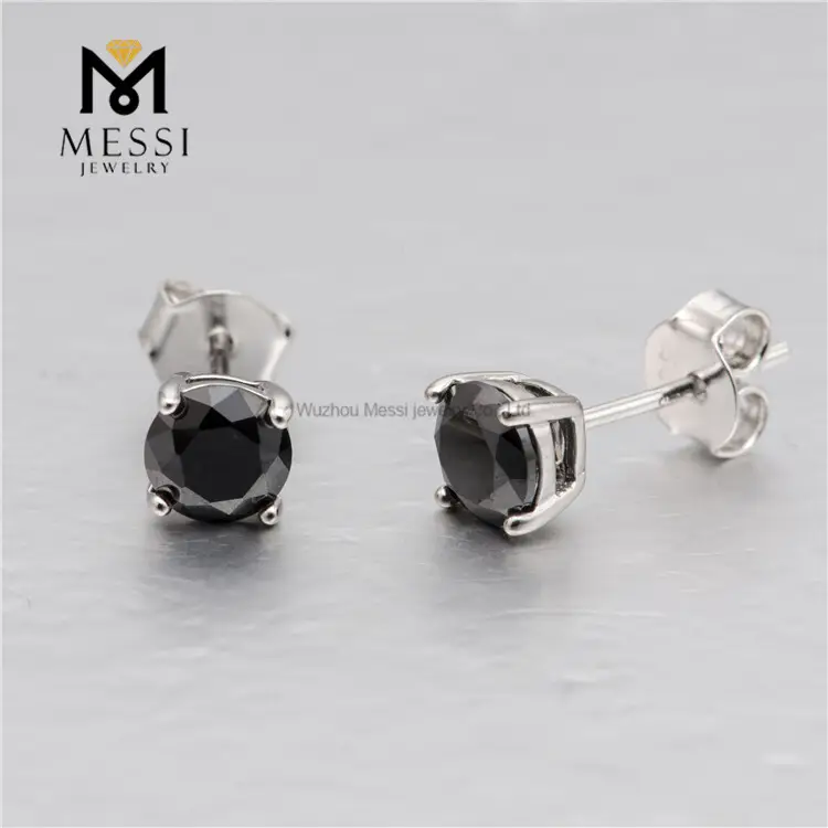Messi Jewelry Classic Moissanite Stud Earrings - Rose Gold 4