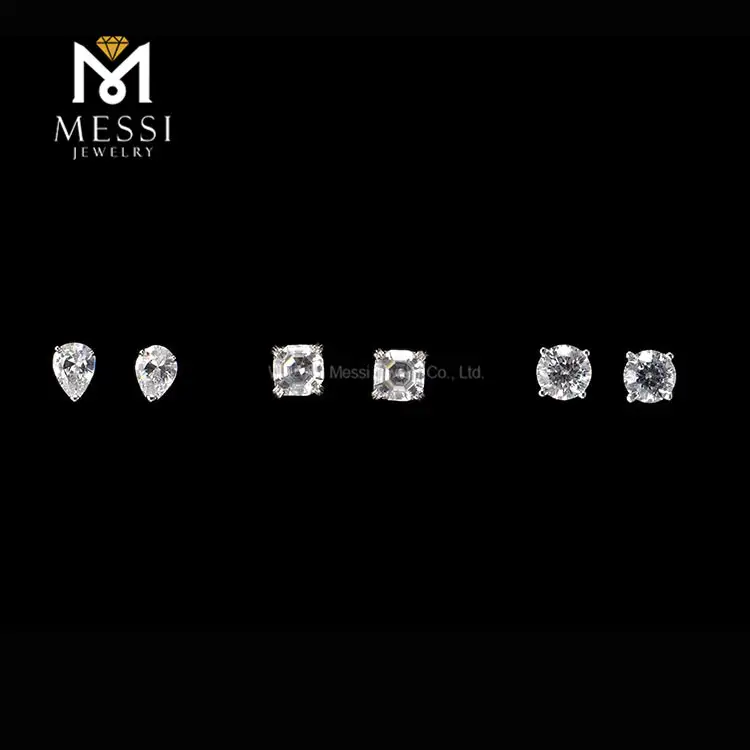 Messi Jewelry Classic Moissanite Stud Earrings - Rose Gold 7